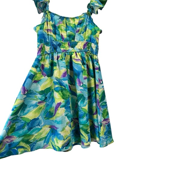 Blu Pepper Blue and Green Ruffled Mini Sundress Size Medium - Picture 5 of 7